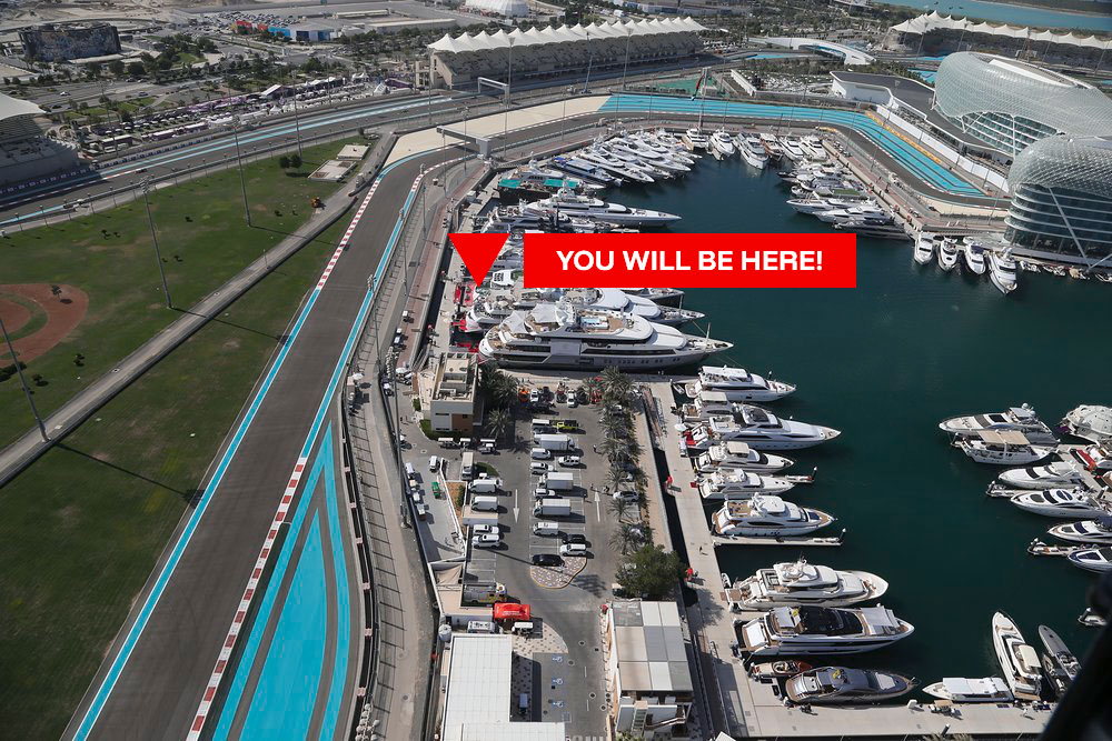 Yas Marina Circuit Aerial View - VIP Superyacht Location at Yas Marina